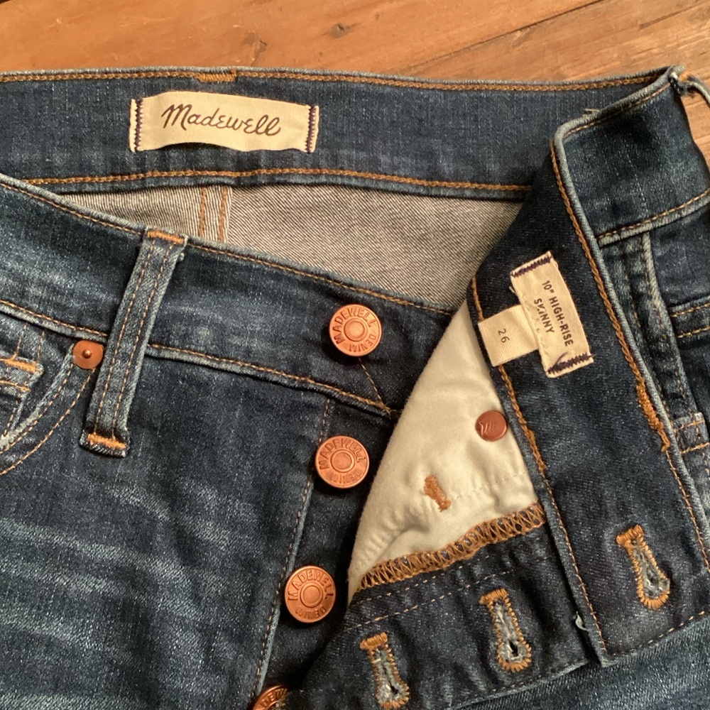 Madewell Dark Blue Button-Fly Jeans